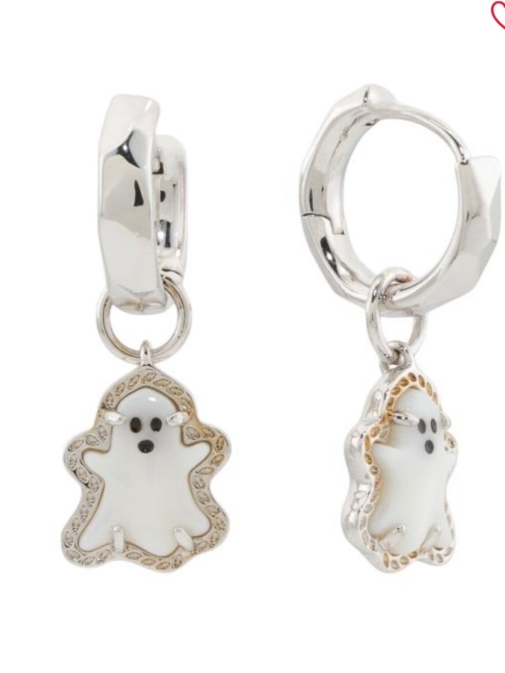 Kendra Scott Ghost Silver Convertible Huggie Earrings - Picture 5 of 5